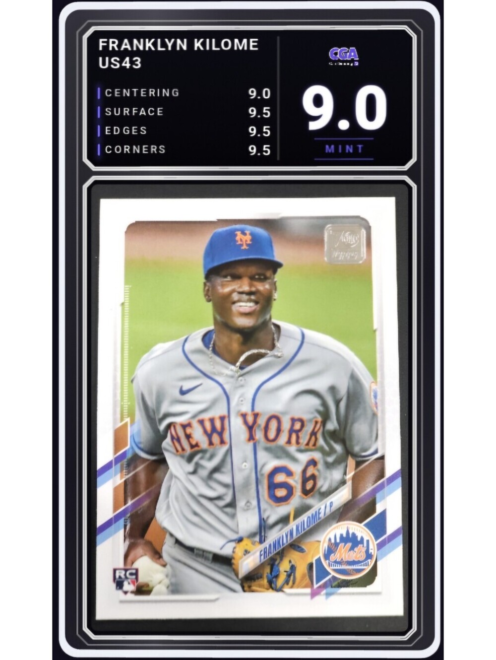 2021 Topps Update #US43 Franklyn Kilome RC New York Mets - CGA 9.0 Digital Grade